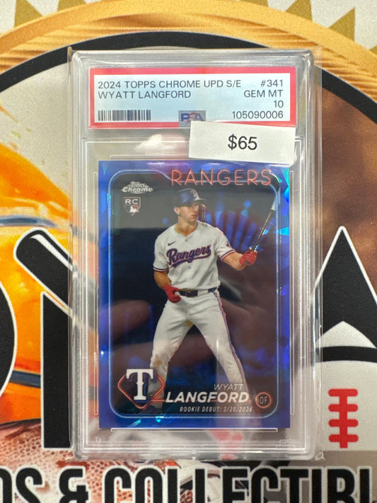 2024 Topps Chrome Update Sapphire Edition Wyatt Langford Rookie PSA 10