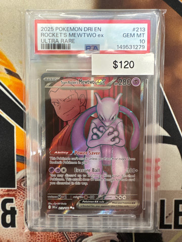 Pokémon Team Rocket’s Mewtwo ex 213/182 Destined Rivals PSA 10