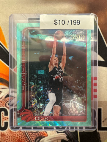 2026 Topps Chrome NBA Update Gradey Dick Aqua Wave Refractor /199
