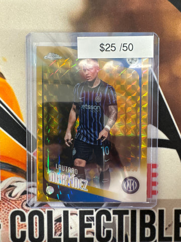 2026 Topps Chrome Champions League Lautaro Martinez Gold Geometric Refractor /50
