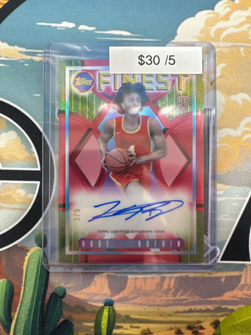 2024 Topps Finest NBA Kobe Bufkin Flashback Autograph Rookie Red /5