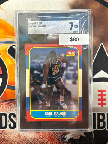 1986-87 Fleer Basketball Karl Malone SGC 7