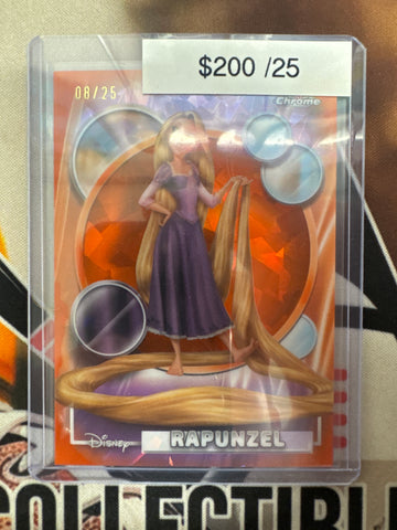 2026 Topps Chrome Disney Sapphire Rapunzel Orange Refractor /25