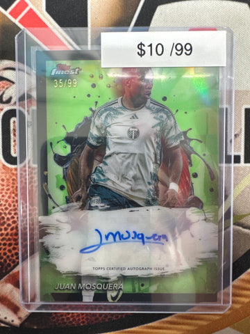 2024 Topps Finest MLS Juan Mosquera Autograph Green Refractor /99
