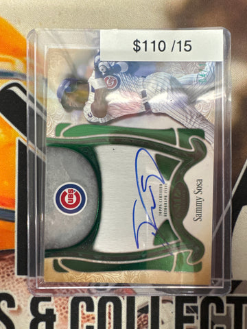 2026 Topps Tier One MLB Sammy Sosa Top Shelf Signatures Green Refractor /15