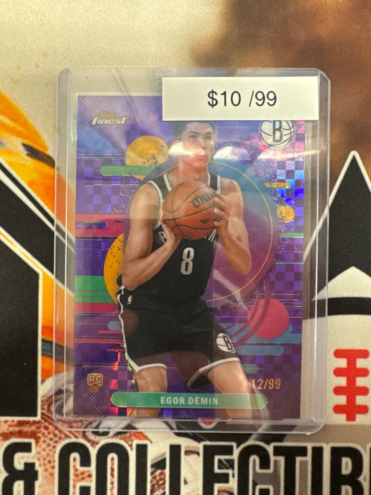 2026 Topps Finest NBA Egor Demin Rookie Uncommon Purple Geometric Refractor /99