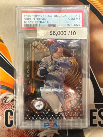 2025 Topps Chrome MLB X Cactus Jack Shohei Ohtani Black Refractor /10 PSA 10