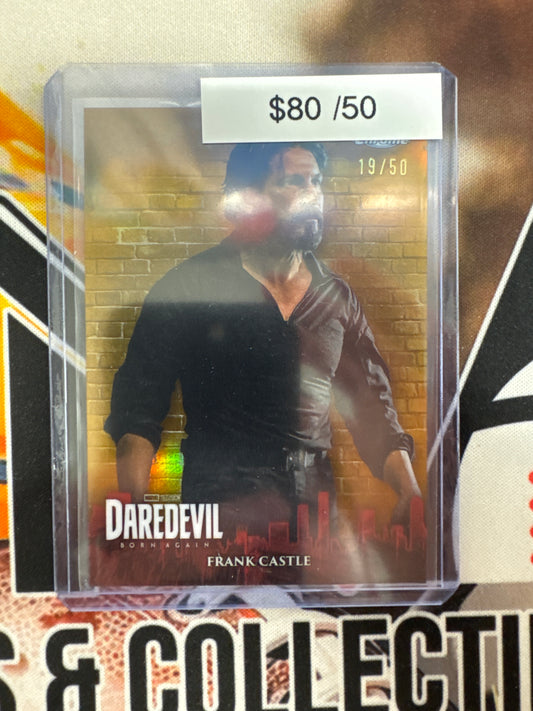 2025 Topps Chrome Marvel Studios Frank Castle Daredevil Gold Refractor /50
