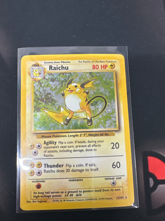 Pokémon Raichu Base Set Holo 14/102 LP