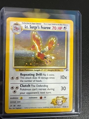 Pokemon Lt. Surge’s Fearow Gym Heroes Holo 7/132