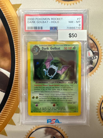 2000 Pokemon Rocket Dark Golbat Holo 7/82 PSA 8