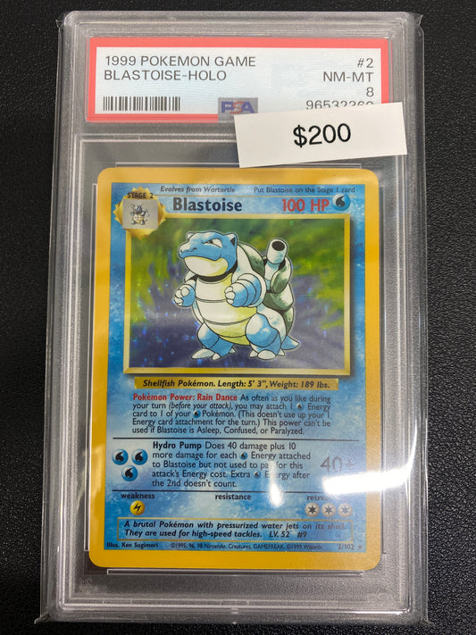 Pokémon Base Set Blastoise Holo PSA 8