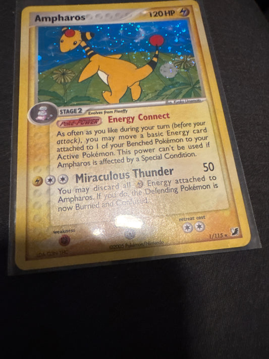 Pokémon Ampharos holo 1/115 Unseen Forces