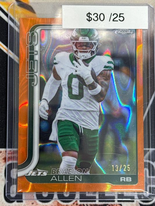 2025 Topps Chrome Football Braelon Allen Orange Lava /25