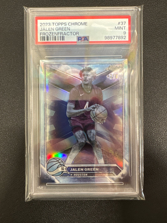 2023 Topps Chrome NBA Jalen Green Frozenfractor -2/0 PSA 9