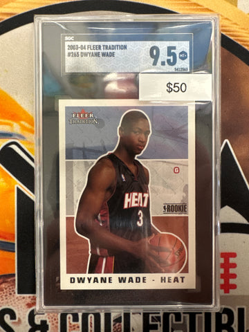 2003-04 Fleer Tradition Basketball Dwyane Wade Rookie SGC 9.5