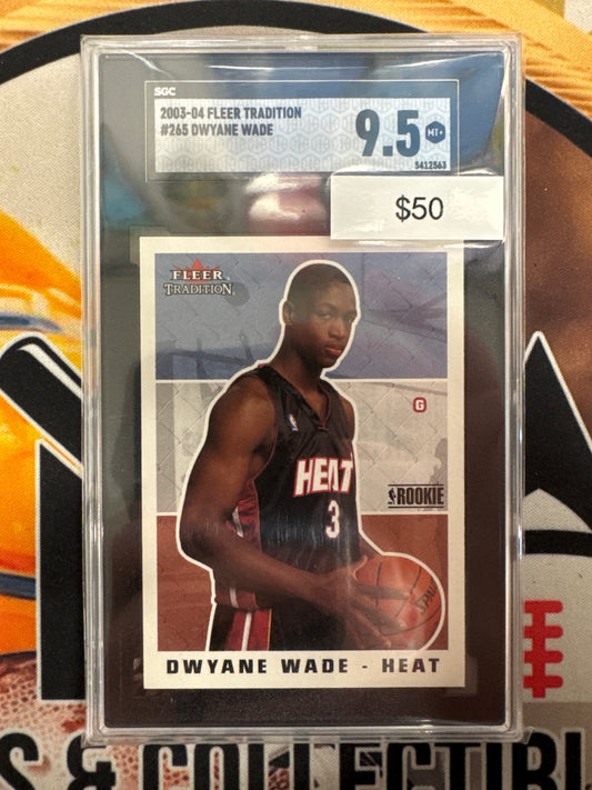 2003-04 Fleer Tradition Basketball Dwyane Wade Rookie SGC 9.5