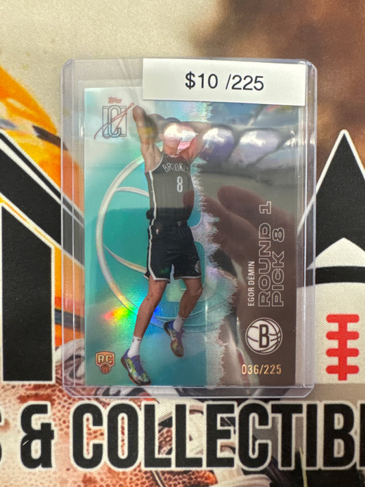 2026 Topps Signature Class NBA Egor Demin Rookie Chrome Aqua Refractor /225
