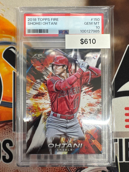 2018 Topps Fire Shohei Ohtani Rookie PSA 10