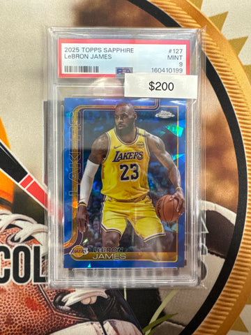 2025 Topps Chrome NBA Sapphire LeBron James PSA 9