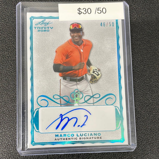 2020 MLB Marco Luciano Leaf Trinity Auto /50