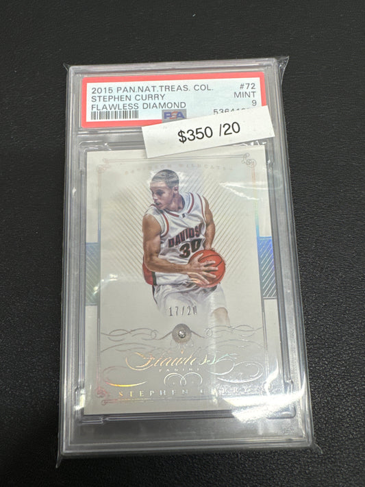 2015 National Treasures Stephen Curry Flawless Diamond /20 PSA 9