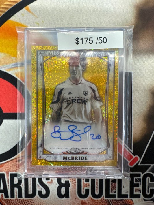 2025-26 Topps MLS Mania Brian McBride MLS All-Timers Autograph Gold Speckle /50