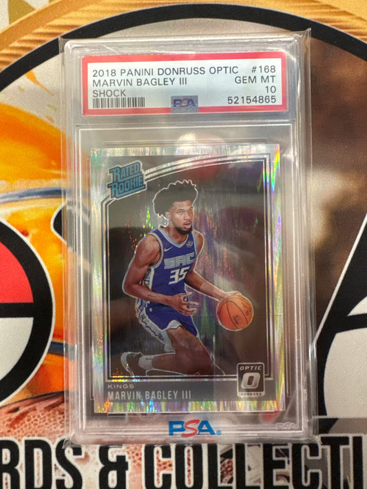 2018 Panini Donruss Optic NBA Marvin Bagley III Rated Rookie Shock PSA 10