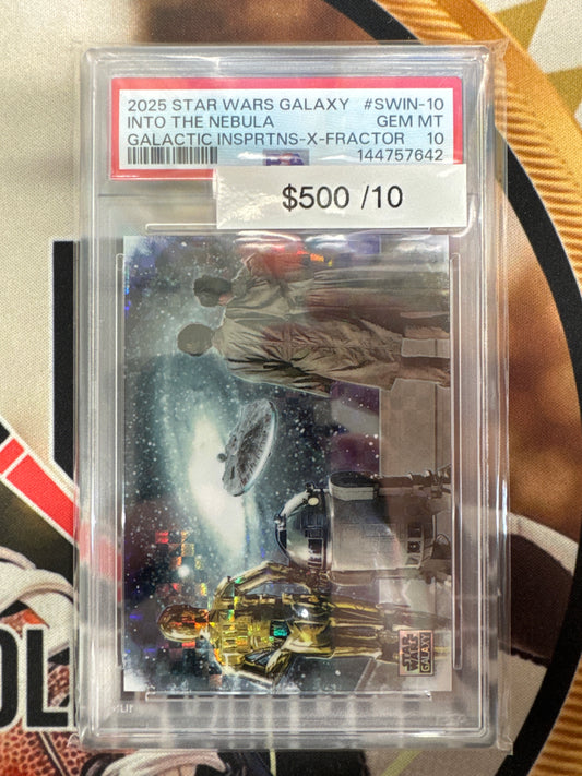 2025 Topps Star Wars Galaxy Into the Nebula Galactic Inspirations X-Fractor /10 PSA 10
