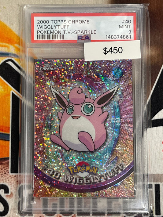 2000 Topps Chrome Pokémon Wigglytuff Pokémon TV Sparkle PSA 9