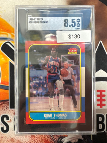 1986-87 Fleer Basketball Isiah Thomas SGC 8.5