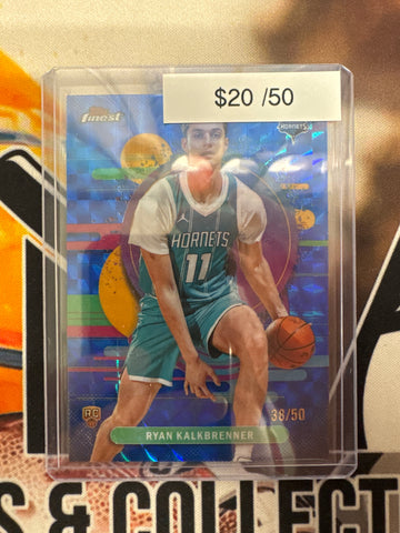 2026 Topps Finest NBA Ryan Kalkbrenner Uncommon Blue Geometric Refractor /50