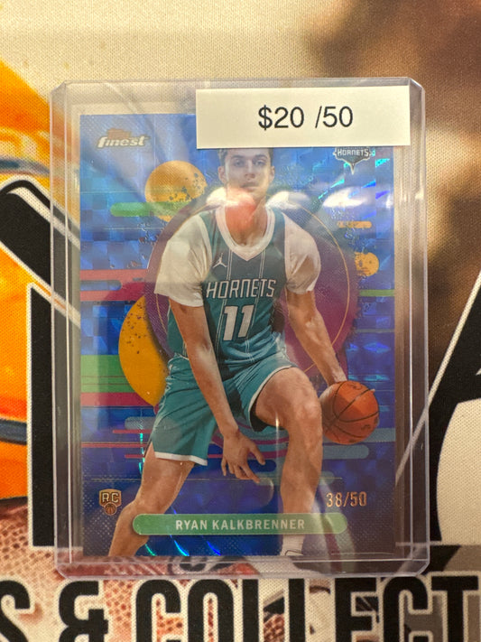 2026 Topps Finest NBA Ryan Kalkbrenner Uncommon Blue Geometric Refractor /50