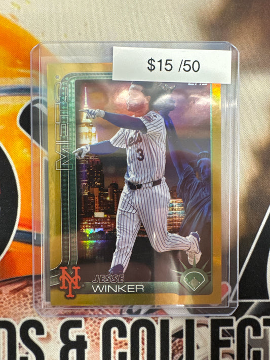 2025 Topps Series 2 MLB Jesse Winker New York Gold Refractor Fanatics Fest /50