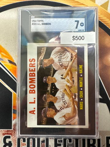 1964 Topps MLB American League Bombers Maris, Cash, Mantle & Kaline SGC 7