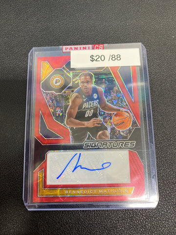 2023-24 Panini Prizm NBA Benedict Mathurin Red Choice Auto /88