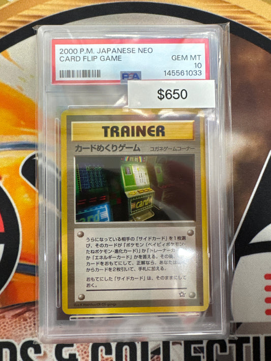 2000 Pokemon Japanese Neo Card Flip Game PSA 10