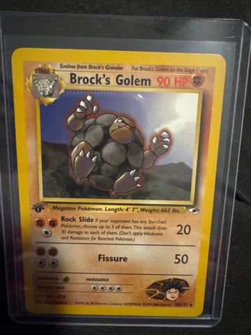 Pokemon Brock’s Golem 20/132 1st edition Gym Heroes