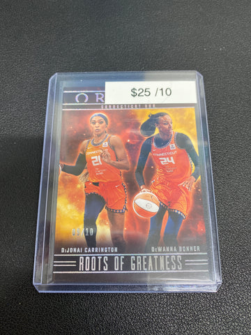 2024 Panini WNBA Origins DiJonai Carrington/ DeWanna Bonner Roots of Greatness Gold /10