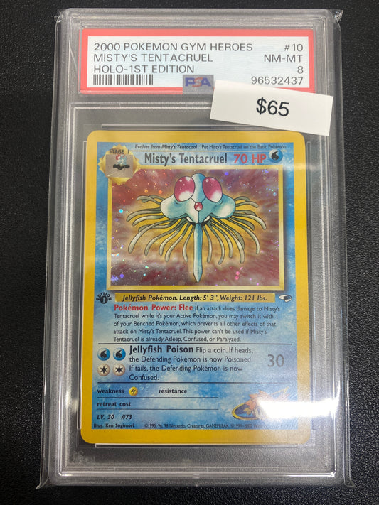 Pokémon 1st Edition Gym Heroes Misty’s Tentacruel Holo PSA 8