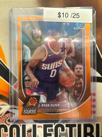 2025-26 Topps Bowman Basketball Ryan Dunn Chrome Orange Refractor /25