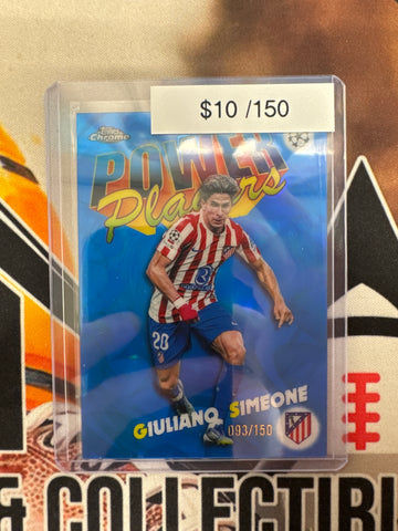 2026 Topps Chrome Champions League Giuliano Simeone Power Players Blue Refractor /150