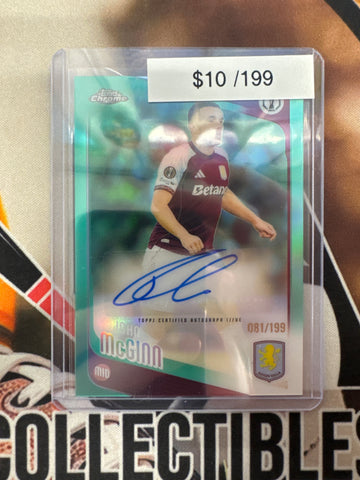 2026 Topps Chrome Champions League John McGinn Autograph Aqua Refractor /199