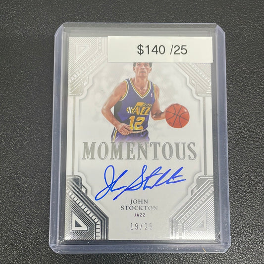 2022-23 NBA Flawless John Stockton Momentous Auto /25