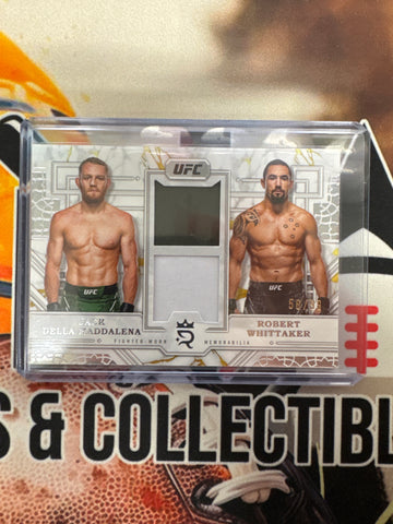 2024 Topps Royalty UFC Prodigious Pairings Relic Jack Della Maddalena & Robert Whittaker /99