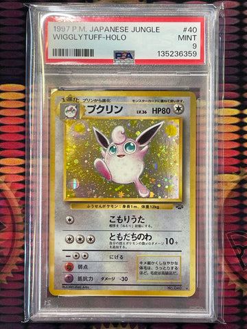 1997 Pokemon Japanese Jungle Wigglytuff No. 040 Holo PSA 9