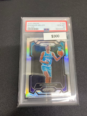 2023 NBA Prizm Brandon Miller Silver Rookie PSA 10