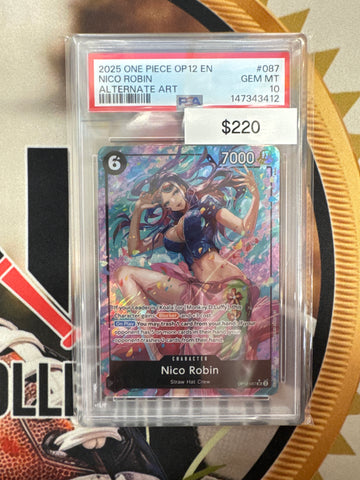 2025 One Piece OP12 English Nico Robin Alternate Art OP12-087 PSA 10