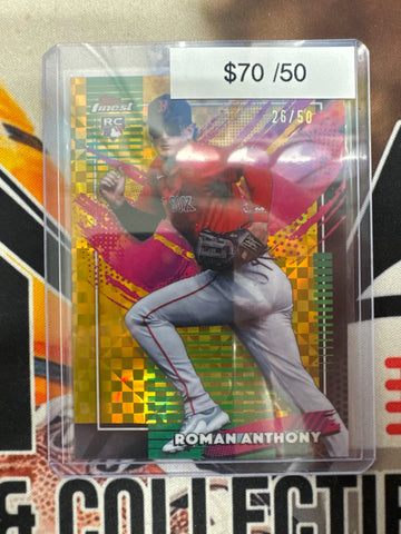 2026 Topps Finest MLB Roman Anthony Rookie Rare Gold Geometric Refractor /50