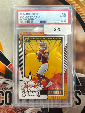 2024 Panini Donruss NFL Jayden Daniels Bomb Squad PSA 9